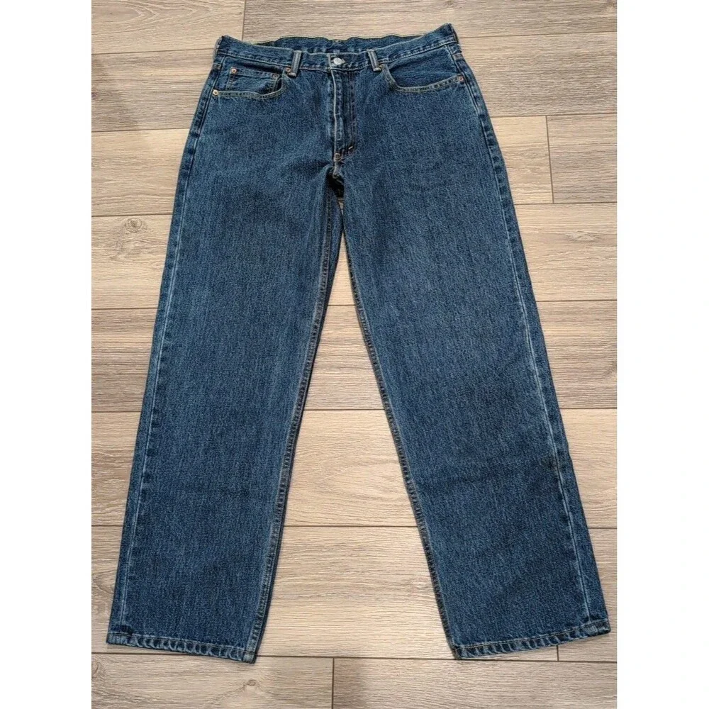 LEVI'S 550 36x32 BLUE JEANS MEN'S STRAIGHT LEG DARK WASH